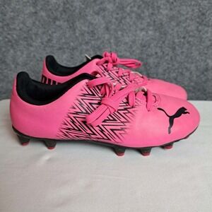 Puma Soccer Cleats Kids Pink And Black Shoes Size 1 YOUTH